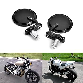 Amazon | バイクミラー、7/8インチ22mmブラックユニバーサル